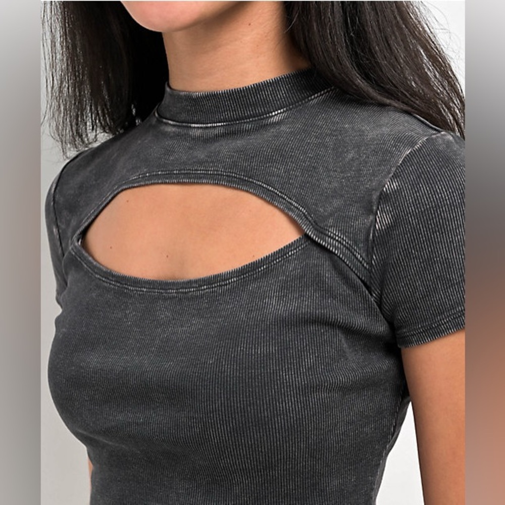 Ninth Hall Fundamentals (from Zumiez) Cropped Grey Cut Out Top